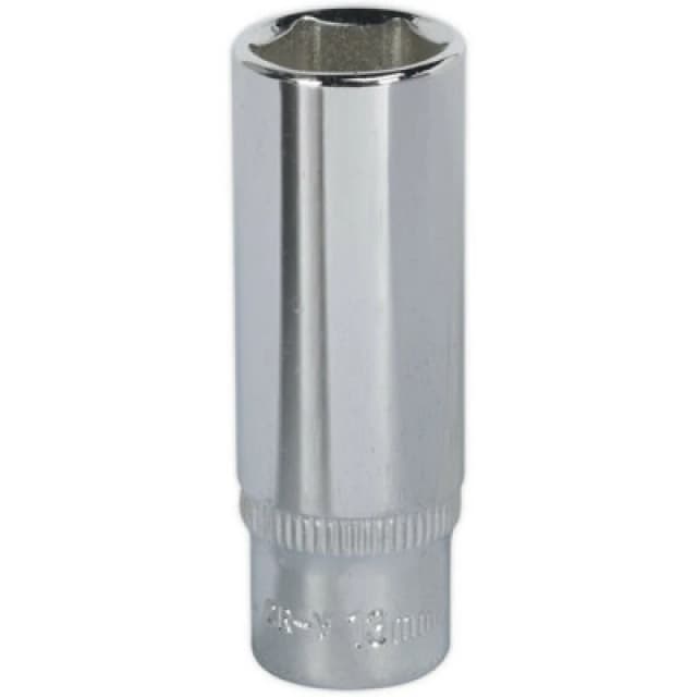 Loops 13mm Forged Steel DEEP Drive Socket - 1/4" Square Drive Polished Chrome Vanadium Metallics