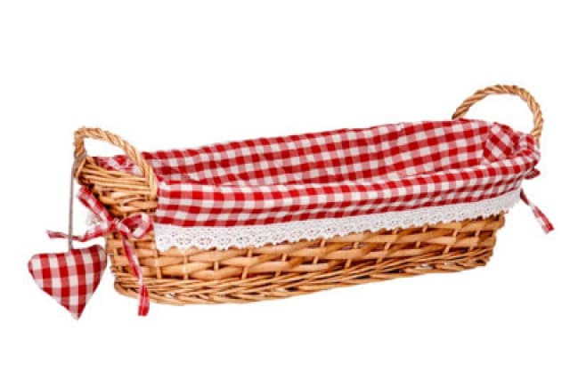 Orsina Red Gingham Lining Oblong Willow Basket