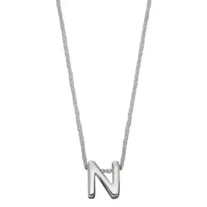 Sterling Silver Alphabet Letter N Necklace