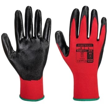 Portwest - A310R8RM - sz M Flexo Grip Nitrile Glove - Red/Black