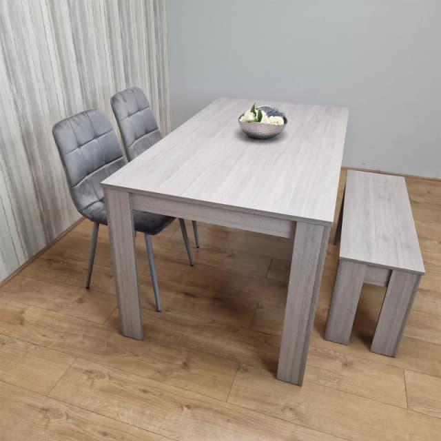 KOSY KOALA Dining Table Set with 2 Chairs Dining Room and Kitchen table set of 2,and Bench Grey