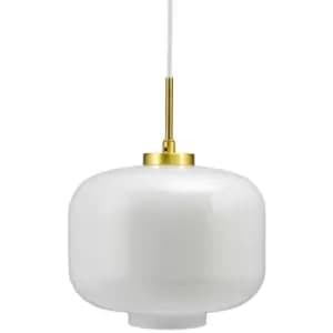 Dyberg Larsen Arp Dome Pendant Ceiling Light Opal, Brass 25cm