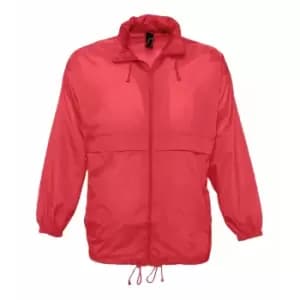 SOLS Unisex Surf Windbreaker Lightweight Jacket (XXL) (Red)