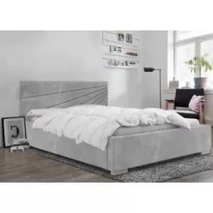 Fenna Bed King Plush Velvet Silver