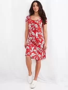 Joe Browns Birdie Jersey Dress Red, Red, Size 12, Women