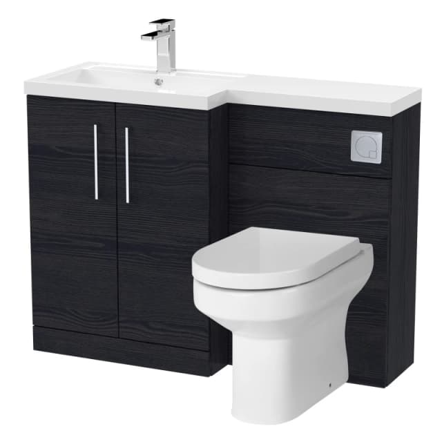 Balterley Floor Standing Vanity Basin WC Unit - Charcoal Black Woodgrain Black Unisex