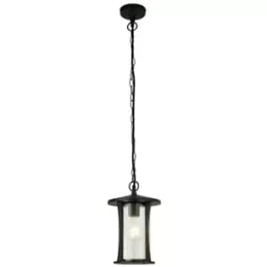 03-searchlight - Pagoda 1-light outdoor pendant light - Black with clear glass