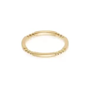 Rings 18ct Gold Plated Sterling Silver Bar & Ball Stacking Ring 18ct Gold Plate