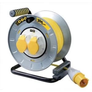 Masterplug 110V Site 2 Socket Indoor & Outdoor Cable Reel, 30M