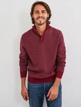 White Stuff Heworth Organic Cotton Funnel Neck Jumper - Red