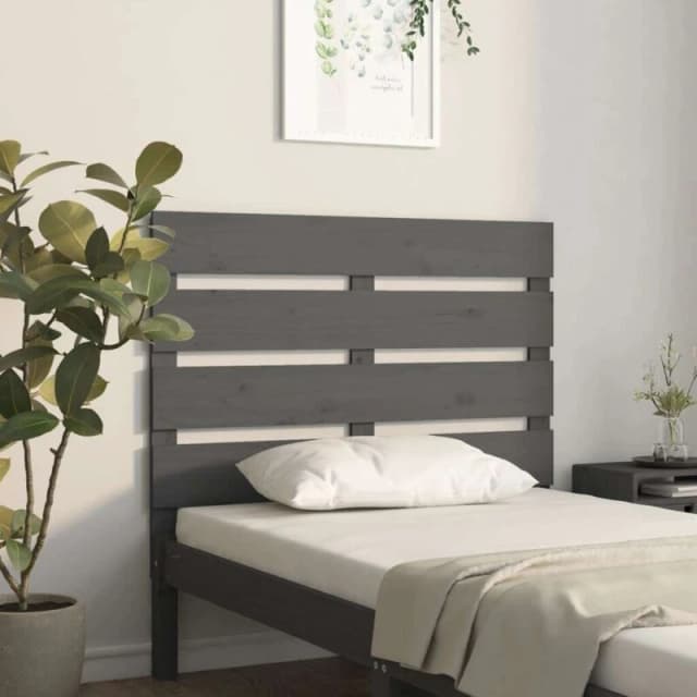 Vidaxl Headboard Grey 100X3X80 Cm Solid Wood Pine, Grey 821334