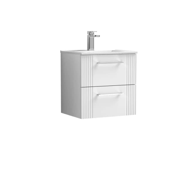 Balterley 2 Drawer Wall Hung Vanity Unit Minimalist Basin White 500mm White