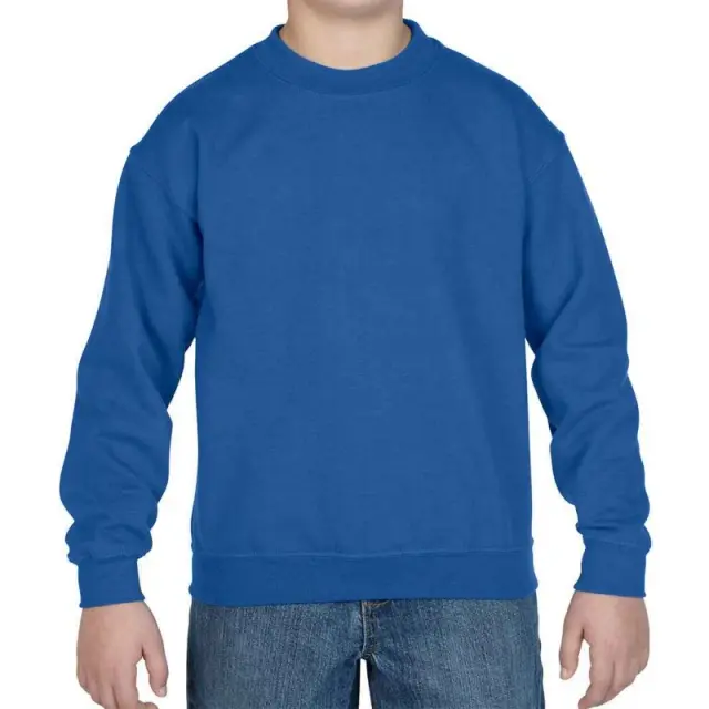 Gildan Heavy Blend Drop Shoulder Sweatshirt in Blue Size: 12-13 Years Blue Unisex 12-13 Years