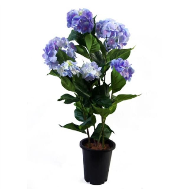 Leaf 90cm Artificial Hydrangea Plant Blue with 200 Flowers Blue
