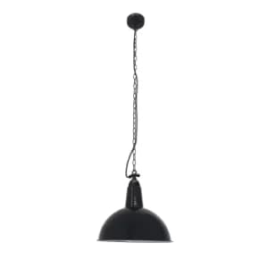 Lou 1 Light Dome Ceiling Pendant Black, E27