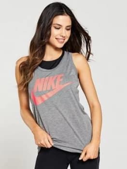 Nike Sportswear Essential HBR Tank Top Grey Heather Grey Heather Size L Women