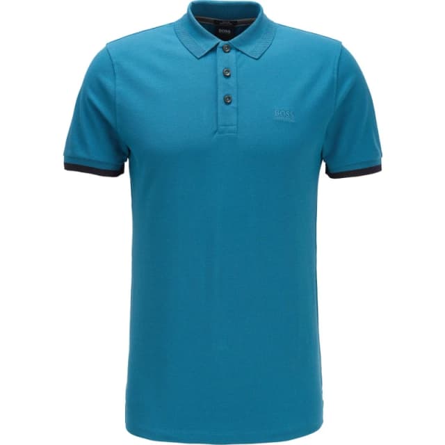 Boss Mens Phillipson Short Sleeve Polo Shirt Turquoise/Aqua male S