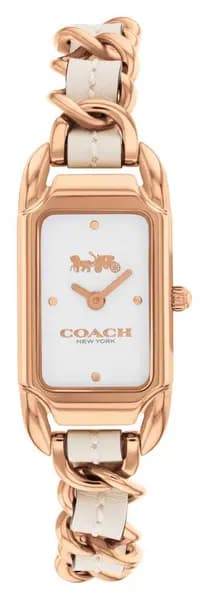 Coach 14504283 Womens Cadie White Rectangle Dial / White Watch