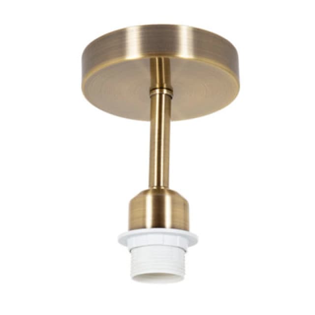 Happy Homewares Brushed Antique Brass Ceiling Light Fitting For Industrial Style Light Bulbs
