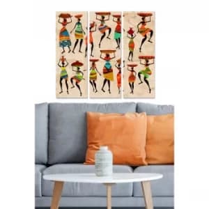 MDF2996501 Multicolor Decorative MDF Painting (3 Pieces)