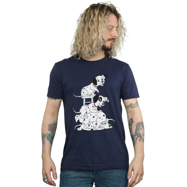 Disney Men 101 Dalmatians Chair T-Shirt in Navy Size: Small Navy S Male 5057736600573