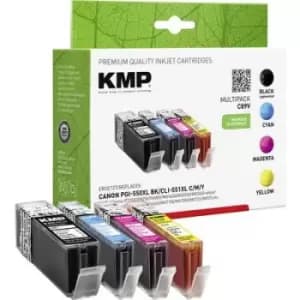 KMP Ink replaced Canon PGI-550PGBK XL, CLI-551 C,M,Y XL Compatible Set CMYK C89V 1518,0050