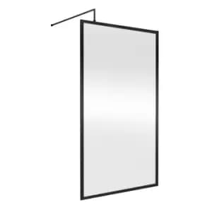 Nuie Full Outer Frame Wetroom Screen 1850x1100x8mm - Matt Black