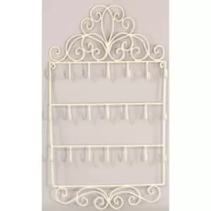Cream Scroll Wall Hanging Key or Jewellery Hook Unit
