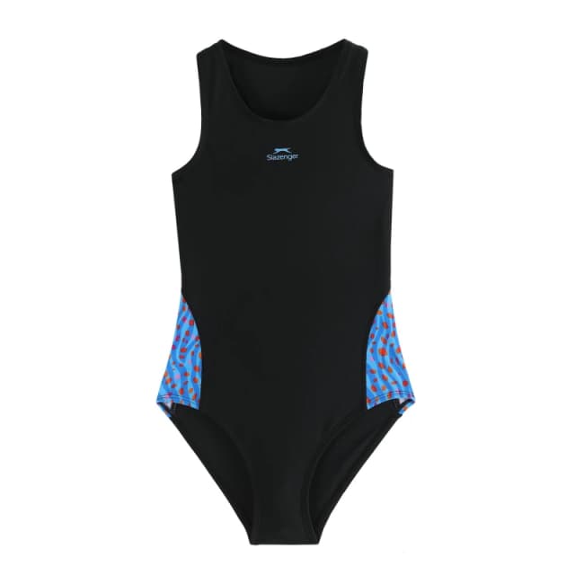 Slazenger Splice Racerback Swimsuit Junior - Black S