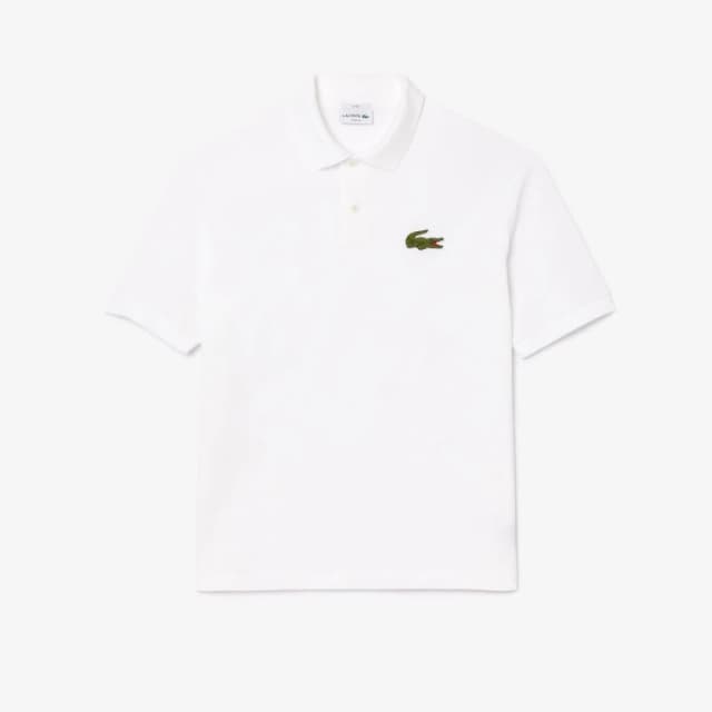 Lacoste Loose-Fit L.12.12 Piqu Badge Polo Shirt White male 2XS