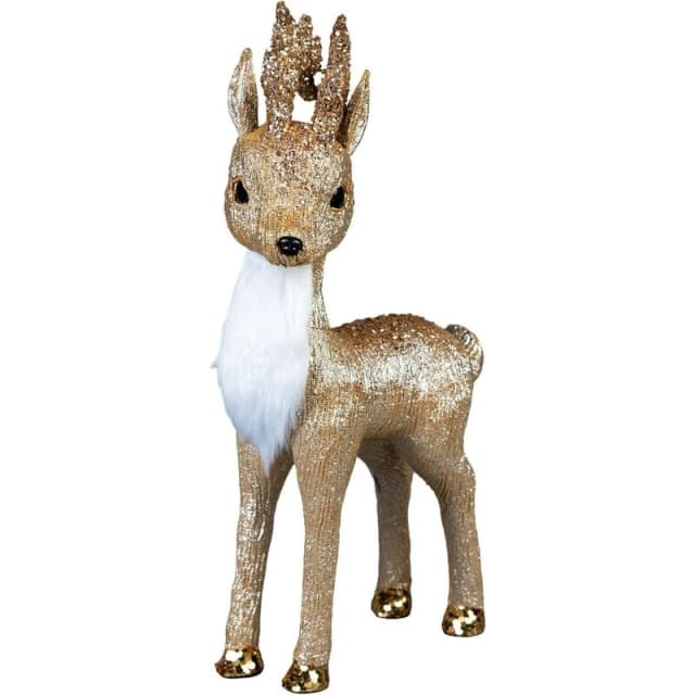 Shatchi 44cm Gold Reindeer - Christmas Figurine Gold