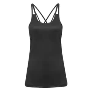 TriDri Womens/Ladies Laser Cut Spaghetti Strap Vest (XL) (Charcoal)
