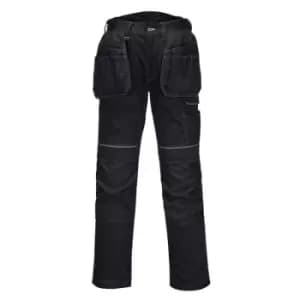 Portwest Mens Holster Stretch Cargo Trousers (30R) (Black)
