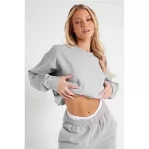 I Saw It First Graphite Ultimate Basic Oversized Crew Neck Sweatshirt - Grey