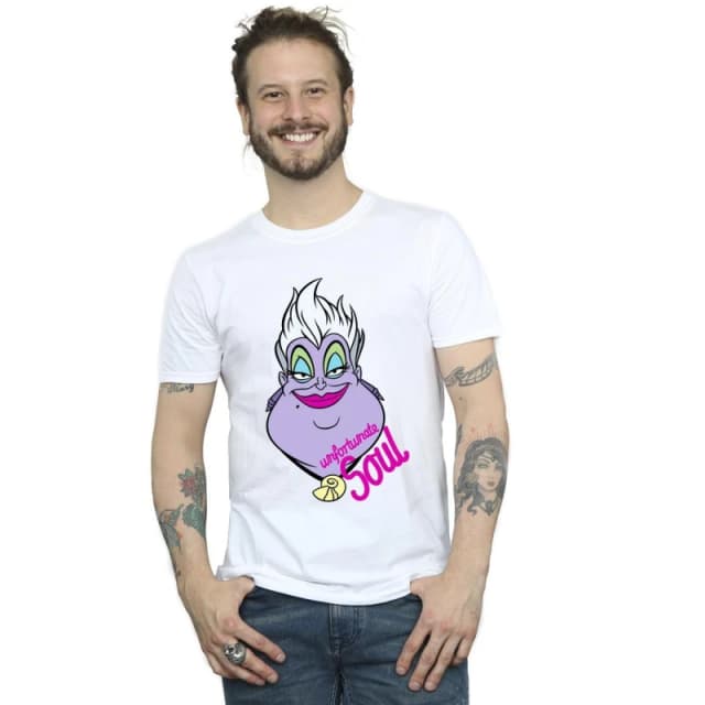 Disney Men Villains Ursula Unfortunate Soul T-Shirt in White Size: Small White S Male 5063283788473