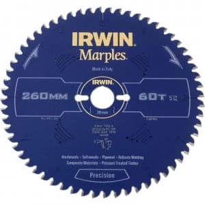 Irwin TCG Construction Saw Blade 260mm 60T 30mm