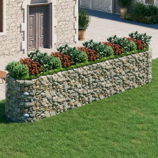 vidaXL Gabion Raised Bed Galvanised Iron 500x100x100 cm, Silver 152048