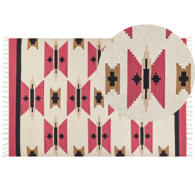 Beliani Rug Garni Multicolour 200 X 300 Cm Cotton Kilim