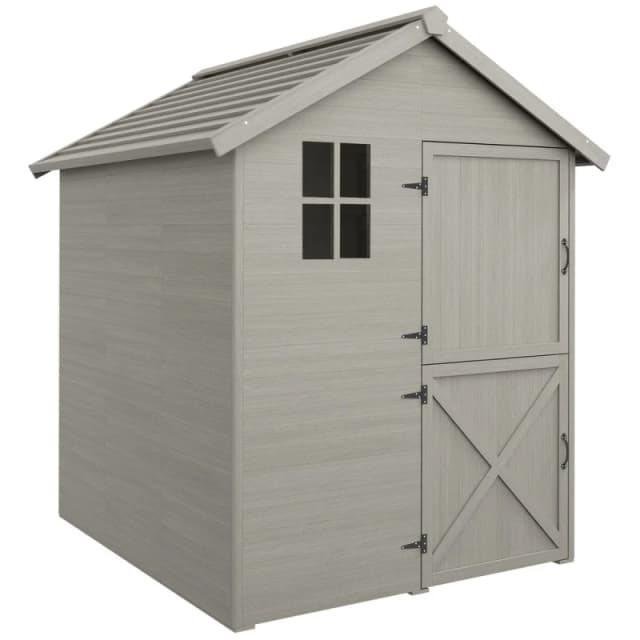 Outsunny 6 x 6.5FT Wooden Shed, Outdoor Storage Shed with Floor and Window - Outsunny 5056725510572