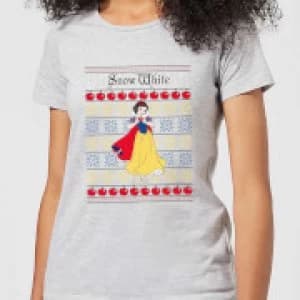 Disney Classic Snow White Womens Christmas T-Shirt - Grey - 3XL
