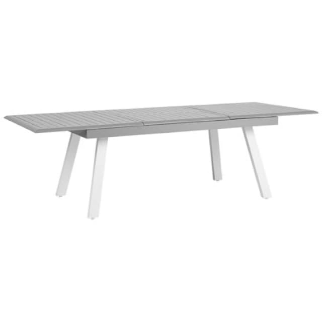 Beliani Extending Garden Dining Table Pereta 175/255cm 100 Cm Metal Light Grey
