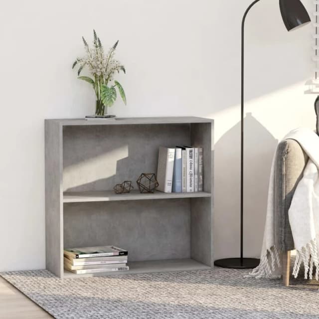 VIDAXL 2-Tier Book Cabinet Concrete Grey 80x30x76.5cm Engineered Wood Vidaxl 801003