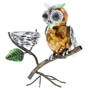 Country Living Hand Painted Metal Owl Tealight Holder 19cm