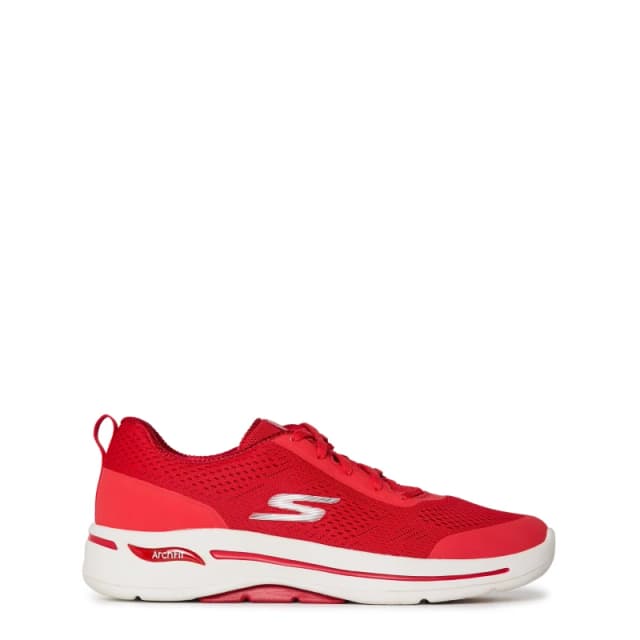 Skechers Engineered Mesh Lace Up Runners Womens Red 4