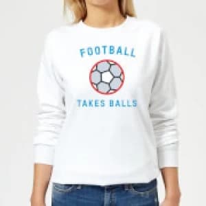 Football Takes Balls Womens Sweatshirt - White - 3XL