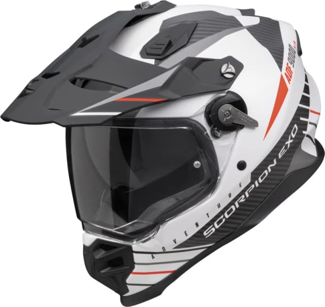 Scorpion ADF-9000 Air Feat Matt White Black Red Adventure Helmet Size 2XL