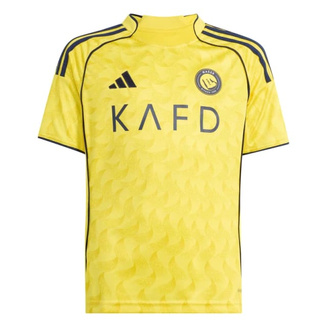adidas Al Nassr Home Shirt 2025 2026 Juniors Yellow/Blue male 13 Years