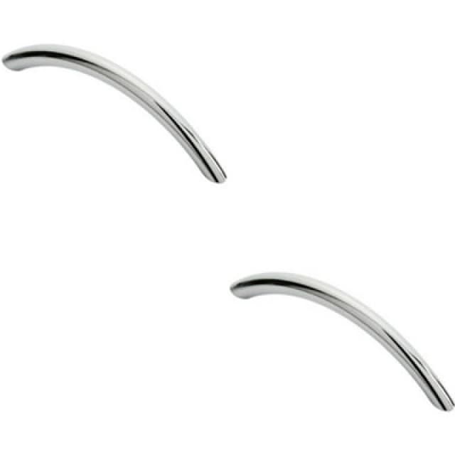 Loops 2x Curved Bow Cabinet Pull Handle 119 x 10mm 96mm Fixing Centres Chrome Multi unisex