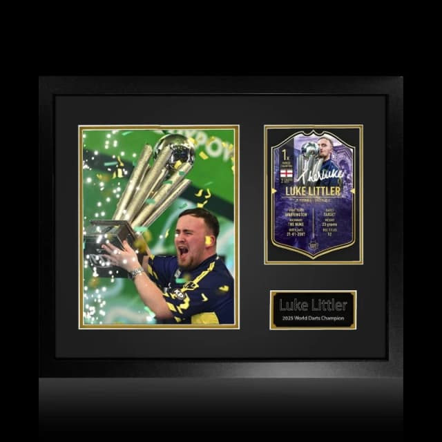The Fan Cave Luke Littler Signed Ultimate Darts World Champion Yellow & Purple unisex 420mm x 52