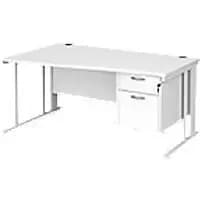 Dams International Wave Desk MCM16WLP2WHWH 1,600 x 725 x 800 - 990 mm